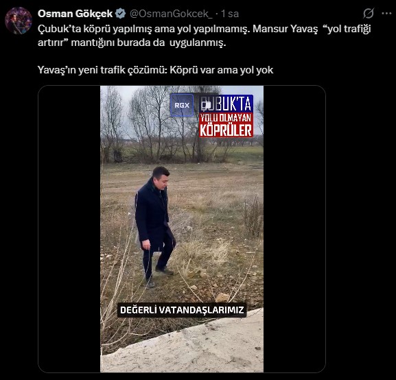 Osman Gökçek, Mansur Yavaş belediyeciliğini gözler önüne serdi! 'Köprü var ama yol yok'
